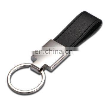 Simple style design red/blue/black leather keychain for promotion for men