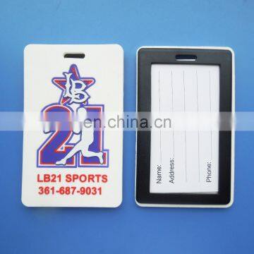 High quality number 21 baseball design soft pvc luggage tags