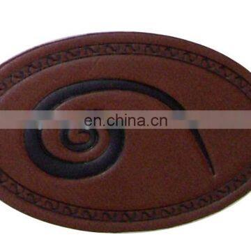 fashion design custom embossed leather garment patch label