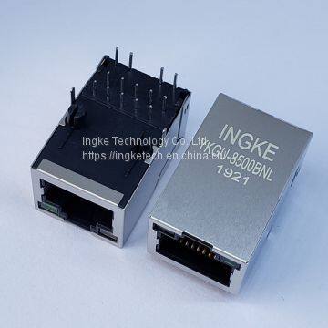 Ingke YKGU-8500BNL Direct Substitute 7499110124 Single Port Gigabit Through Hole RJ45 Magnetic Modular Jacks