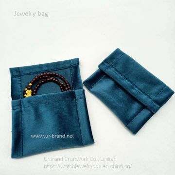 Velvet Jewelry Bag Double-sided Velvet Snap Button Bag Ring Earring Bracelet Flip Bag Printable With Customized LOGO