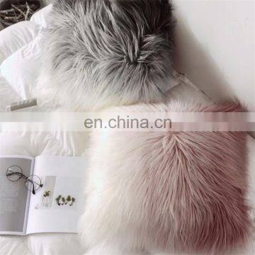 Cheersee cojines decorativos Gradient double color throw cushion covers mongolian shaggy faux fur luxury cushions for home decor