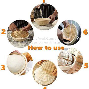Pass FDA LFGB OEM Rattan Banneton Bread Proofing Basket With Cloth Cover Liner photo-4