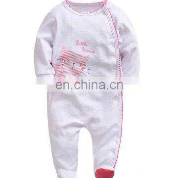 2017 Wholesale Autumn Winter Newborn Baby Clothes Soft Cotton Long Sleeve Toddler Baby Romper With Foot photo-3