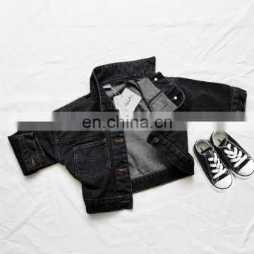 2020 autumn and winter new girls black loose denim clothes boys cotton jacket jacket baby all-match top