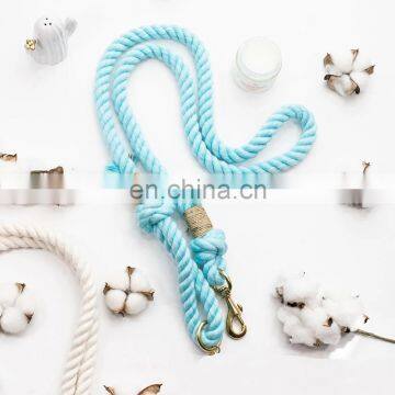 Wholesale Customized Multiple Color Durable Cotton Rope Dog Leash and Collar Set