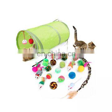 hot sale new products pet toy 21 set Cat channel Funny Cat Stick Mouse Supplies