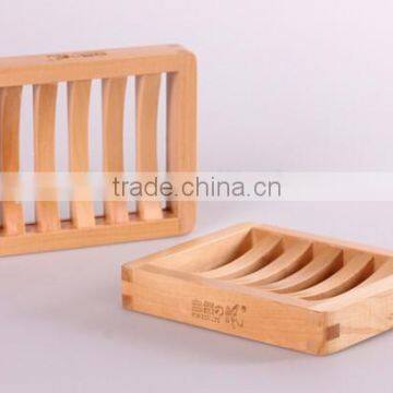 Custom engraved logo beech wooden soap holder box