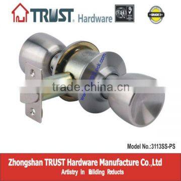 3113SS-PS:TRUST ANSI Grade 3 Cylindrical Passage Knob Lock