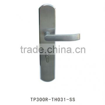 Tube Stainless Steel Lever Handle Door Lock with Plate