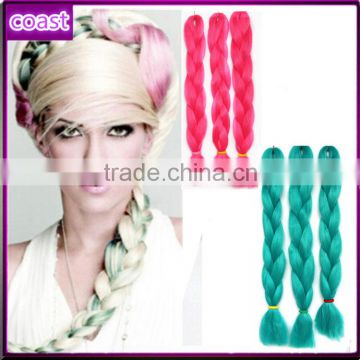 cheap nice pink and green super jumbo braid