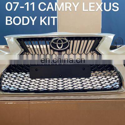 PP Plastic Body Kits Front Bumper for Toyota Camry 2007-2011 Facelift Modify Upgrade to Lexus Face