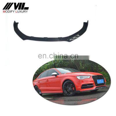 Carbon Fiber Front Bumper Lip Spoiler for Audi S3 A3 s-line 14-16