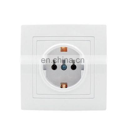 European standard socket 16A 220V German European wall socket white panel CE certification wall socket and electrical