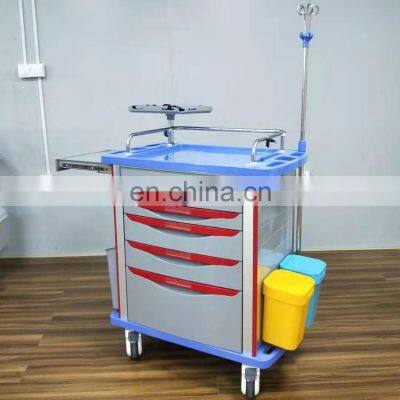 Factory Price Hospital  clinic cart movable  medicine transfusion anesthesia  ABS emergency  trolley