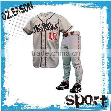 2015/2016 Sublimated Custom Blank Baseball Jersey With Botton Wholesale