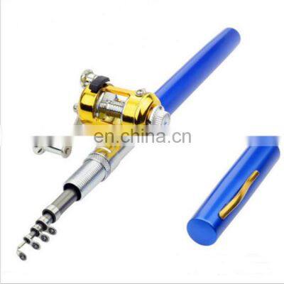 1m Aluminum Mini Shape Portable Pocket Telescopic Ice Fishing Rod pen fishing rod