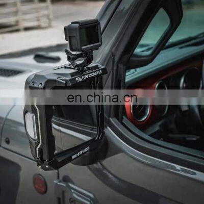 Furyengraver Rearview Mirror Rain Shield Cover for Jeep Wrangler JK 4x4 Offroad Aluminum Mirror Cover for JL