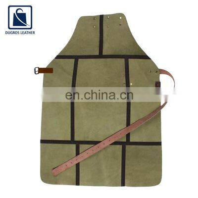 Factory Direct Sale Good Quality Wholesale Nickle Fitting BBQ Cooking Genuine Leather Apron photo-2