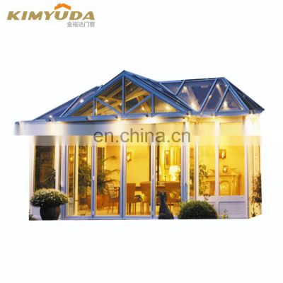 JYD enclosures sunroom prefabricated aluminum triangular conservatory garden house/ sunrooms glass houses