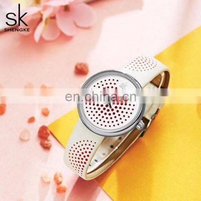 SHENGKE Watch for Women K0128L Mother's Gift Watch White Creative Handwatch 2021 New Arrival Women Watches