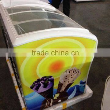 ice cream freezer Curved Glass Door Ice Cream Chest Freezer