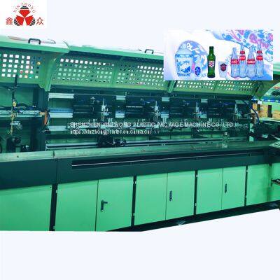 Automatic shuttle transfer round oval silk screen printing machine line for vodka spirit wine glass bottle