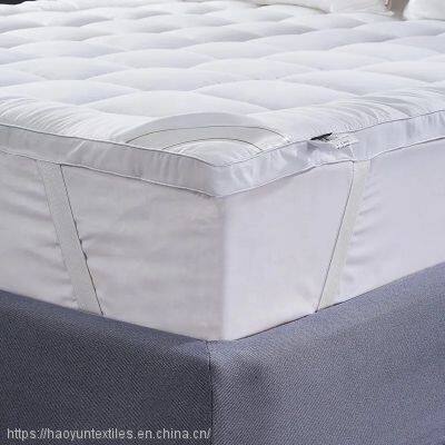 Polyester Microfiber Filling Cotton Fabric Outer Baffle Height 5cm Four Corners Elastic Bands Thick Quilted Mattress Topper photo-4