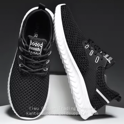 Fashion Mesh Flying Weaving Upper Sports Shoes High Quality Men Running Sneakers Mens Casual Shoes photo-4
