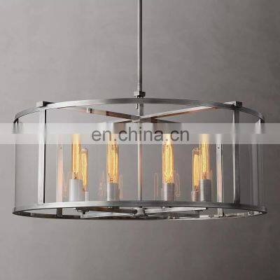 Beckman Round Industrial LED Chandelier Living Room Hotel Ceiling Home Decor Lighting Linear Metal Pendant Light photo-3