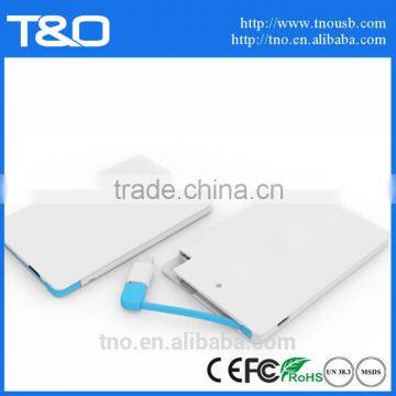 2500mah credit card size Mobile power bank charger Shenzhen factory