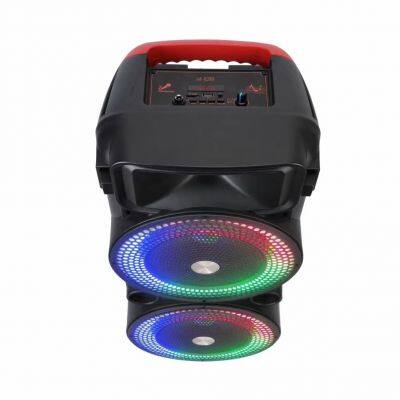 Hot Selling HF-8289 Double 8 Inch Horn Speaker RGB Led Light Home Party RGB Karaoke Music Player photo-4