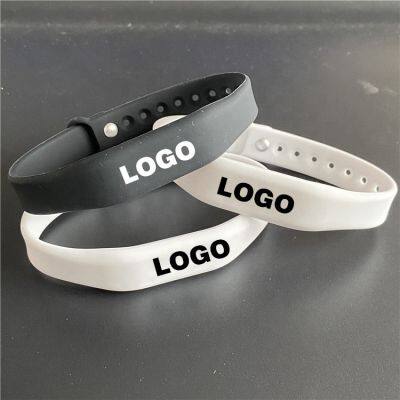 Black Laser Social Media Tap Band Unique QR Code NFC Silicone Wrist Band Bracelet Embedded NFC Chips photo-4