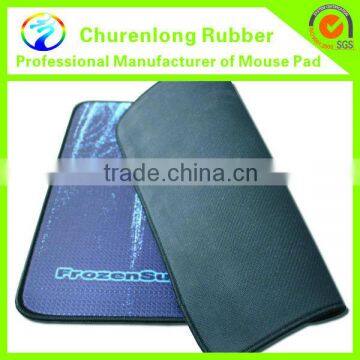 Waterproof Logo Printed Blue Black Microfiber Mousepad Natural Rubber Table Mat