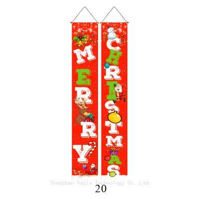 Christmas & Happy New Year Porch Banners Wholesale Indoor Outdoor Hanging Signs Buffalo Plaid Festival Party Decor Bulk
