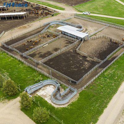 Meilleure qualité, vente populaire. Barrière en fer épais enduit de poudre de 6 pieds JH pour enclos de bétail, cour de ferme.