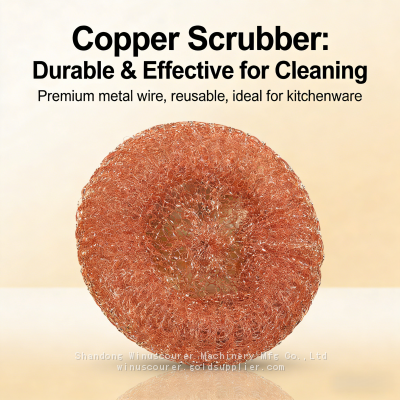 3Pcs Pack Copper Coated Scouring Pad Copper Scourer for Kitchen Cleaning