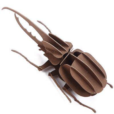 Wholesale 0.8-1mm Paperboard 3D Hercules Beetle Insect Puzzle Craft Kits Insect Collection Puzzle for Teens and Adults DIY Building