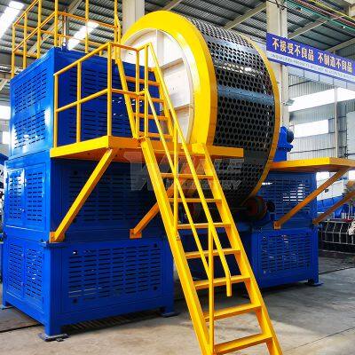 Rubber Tire Shredder for Recycling Waste Tires Into Blocks