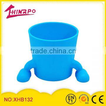 Unique shaped promotional silicone garden pots rubber flowerpot