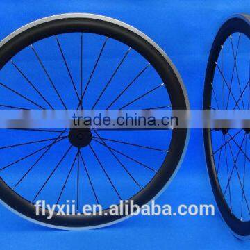 FLX-WS-CW025 Carbon Matt Cycling Road Bike Clincher Wheelset 700C 50mm Rim Alloy Brake Surface