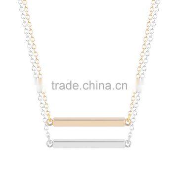 Wholesale Fashion Jewelry New Arrival Square Bar Necklace Handmade Personalized Best Gift For couples mother daughter