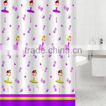 100% Polyester Girl Printed Shower Curtain