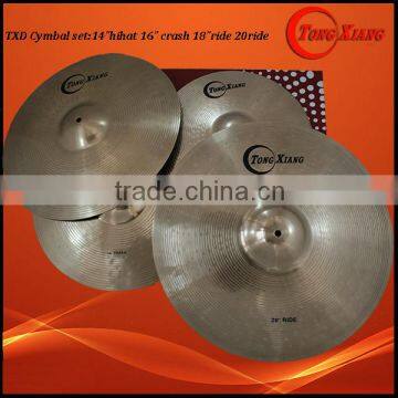 TXD Cymbal set:14"hihat 16" crash 18"ride 20ride