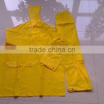 Waterproof PVC/Polyester Yellow Motorcycle rain coat