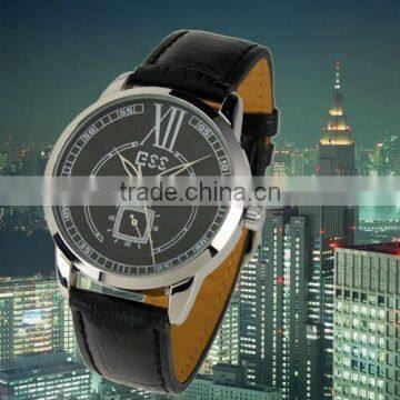 Brand New Men's Black Self-Wind Mechanical Watch With Leather Strap WM160-ESS