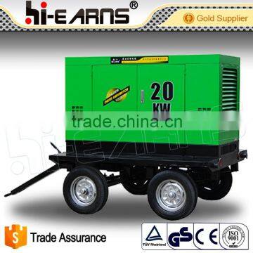 30KW silent water cooled three phase mobile trailer diesel generator