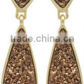 Earring with natural stone, GOLD PLATED