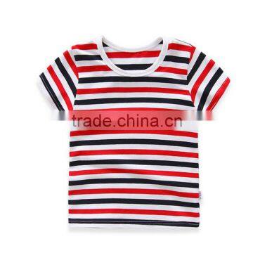 strips cotton children unisex t-shirt short sleeves baby unisex dress OEM service