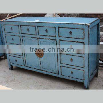 chinese antique ten drawer two door cabinet